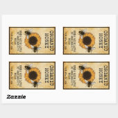 ハニージャベルズハニカムミツバチ養蜂場 長方形シール (シート)