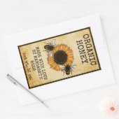 ハニージャベルズハニカムミツバチ養蜂場 長方形シール (封筒)