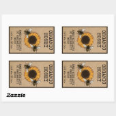 ハニージャベルズハニカムミツバチ養蜂場 長方形シール (シート)