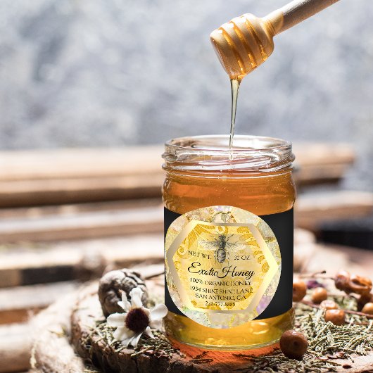 ハニージャムハニカムハニカムグリッター金ゴールド ラウンドシール