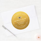 ハニージャラベルハニービーアピラクラシック金ゴールド ラウンドシール (封筒)