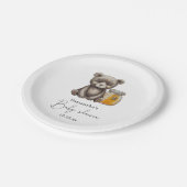 ハニージャーとテディベアの赤ちゃんシャワー ペーパープレート (アングル)