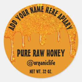 ハニージャーブニツバチハニカム金ゴールドドリップオレンジ ラウンドシール