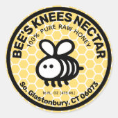 ハニージャールラベルハニカムキュートビー ラウンドシール (正面)