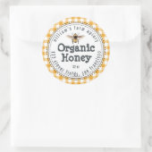 ハニージャールラベルハネビーアピールイエローチェック ラウンドシール (バッグ)