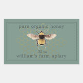 ハニージャールラベルハネビーアピールダスティグリーン 長方形シール (正面)