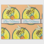 ハニージャール付きビーヴィンテージ養蜂家 ラッピングペーパー (フラット)