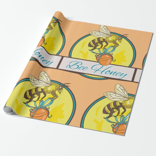 ハニージャール付きビーヴィンテージ養蜂家 ラッピングペーパー (アンロールド)