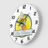 ハニージャール付きビーヴィンテージ養蜂家 ラージ壁時計 (傾斜)