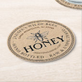 ハニージャール遊牧蜂のビジネスコースター ラウンドペーパーコースター (アングル)