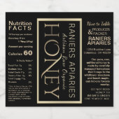 ハニージャー防水食品ラベル黒金ゴールド4"x3.5" スパークリングワインラベル (シングルラベル)