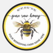 ハニージャー ラベル | Honeybee Bee Apiary (正面)