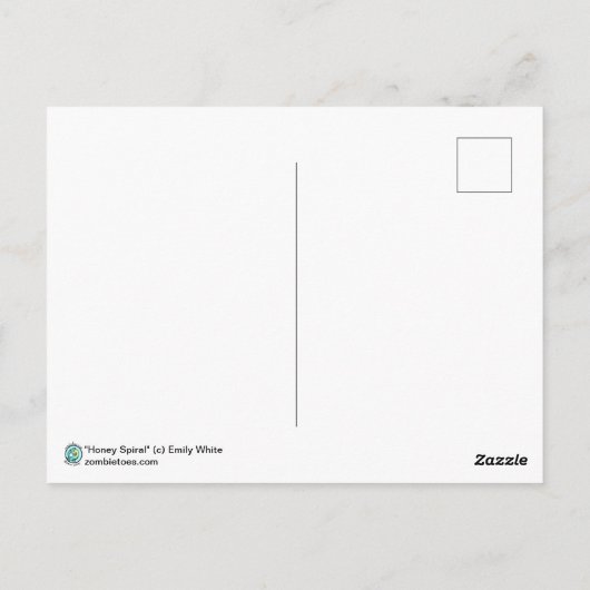 ハニースパイラルフェアリービーニンフファンタジーアートプリント ポストカード (裏面)