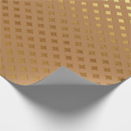 ハニーダイヤモンドカットブラウンマルーンセピア金ゴールドメタリック ラッピングペーパー