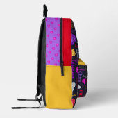 ハニーダイヤモンド、ピンクの赤い黄色の名前をカスタムする プリントバックパック (左)