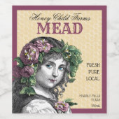 ハニーチャイルドミツバチとバラ ワインラベル (シングルラベル)