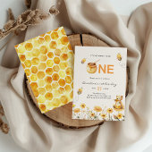 ハニーテディベア1stビーデイフローラ誕生日 招待状