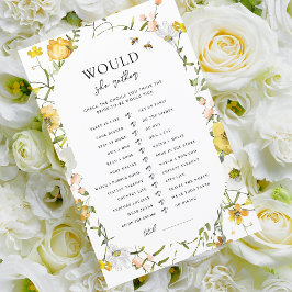 ハニーテーマブライダルシャワーは彼女はむしろゲームだろう