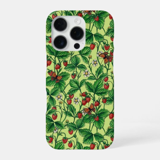 ハニーデューに乗った野生のイチゴ iPhoneケース (裏面)