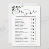 ハニーデュー リスト ブライダル シャワー ゲーム 招待状 (正面)