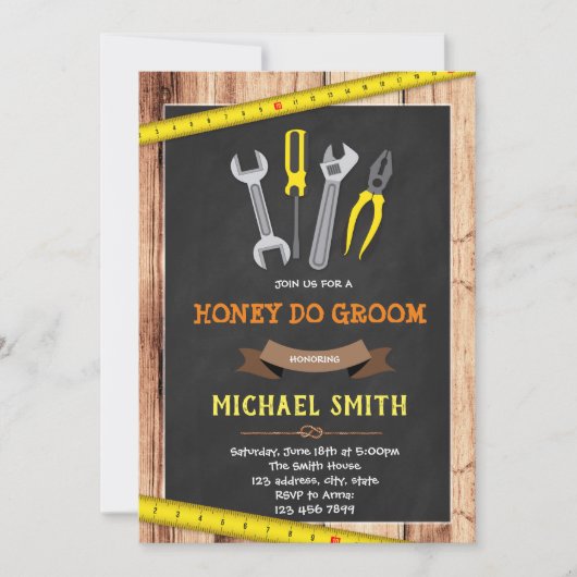 ハニードゥー新郎シャワーの招待状 招待状 (正面)