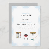 ハニードカップルズブルーウェディングシャワー 招待状 (正面/裏面)