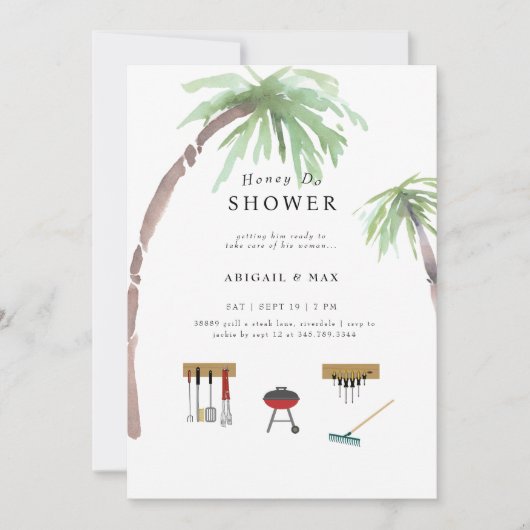 ハニードカップルブライダルシャワー 招待状 (正面)
