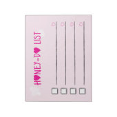 ハニードリストピンクハートチェックリスト妻の夫 ノートパッド (回転)