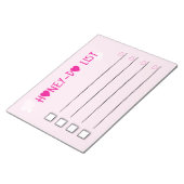 ハニードリストピンクハートチェックリスト妻の夫 ノートパッド (アングル)