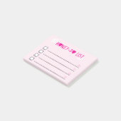 ハニードリストピンクハートチェックリスト妻の夫 ポストイット (アングル)