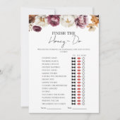 ハニードリスト秋フローラブライダルシャワーゲームカード 招待状 (正面)