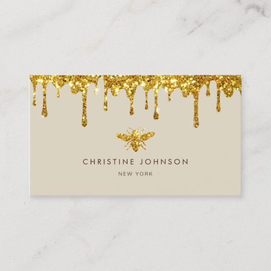 ハニードリップスフェイクグリッタービー名刺 名刺 (正面)