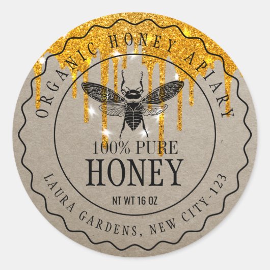 ハニードリップス金ゴールドビーセラーアピアリストヴィンテージ ラウンドシール (正面)