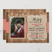 ハニードーBBQ婚約パーティIドフォト招待状 招待状 (正面/裏面)