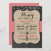 ハニードーBBQ婚約パーティIドーシャワー招待状 招待状 (正面/裏面)