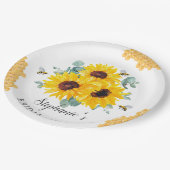ハニーハウス サンフラワー ブライダルシャワー ペーパープレート (アングル)