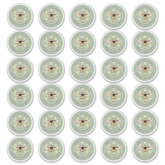 ハニーハチミツ瓶ラベル ハチミツ ハニー ビー 養蜂場 2インチステッカー シール (正面)