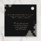 ハニーハニカムとハチのブラックメッセージカード フェイバータグ (裏面)