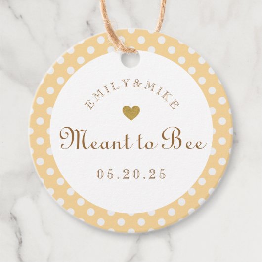 ハニーハニーのイエロー 結婚式のためのBee フェイバータグ (正面)