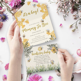ハニーハニーベイビーシャワー 〜ママになるあなたへ〜 オールインワン招待状