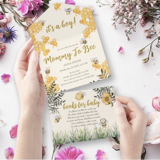 ハニーハニーベイビーシャワー 〜ママになるあなたへ〜 オールインワン招待状