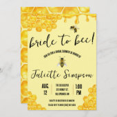 ハニーハニー！　ハチミツちゃん、ハニー、ブライダルシャワー 招待状 (正面/裏面)