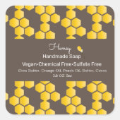 ハニーハンドメイド石鹸美しいブランディング スクエアシール (正面)