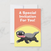 ハニーバおもしろいッガーのハニーマンガイラストレーションinv 招待状 (裏面)