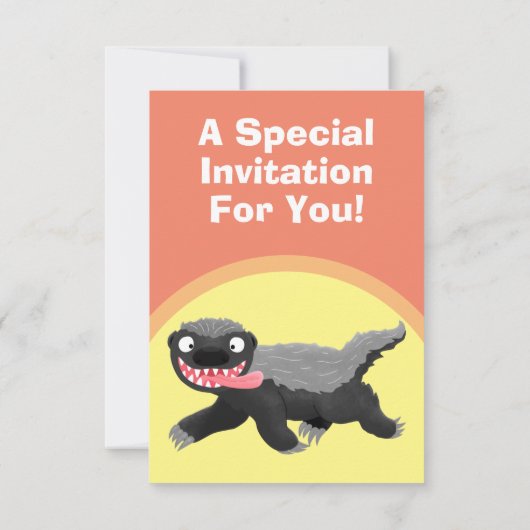 ハニーバおもしろいッガーのハニーマンガイラストレーションinv 招待状 (裏面)