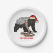 ハニーバジャーの聖句スネークバードクリスマス ペーパープレート (正面)