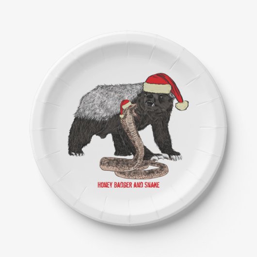 ハニーバジャーの聖句スネークバードクリスマス ペーパープレート (正面)