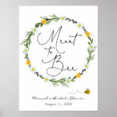 ハニーバズと歓迎の言葉がデザインされたウェディングシャワーのポスター ポスター (正面)