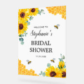 ハニーバズ ハチミツの巣の花束 ブライダルシャワー アクリルサイン (傾斜)