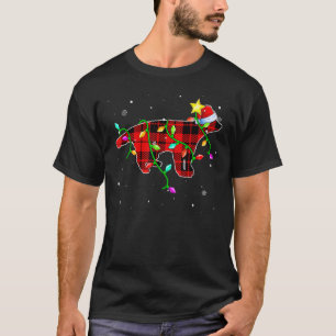 ハニーバダークリスマスサンタハットクリスマスライツホリ Tシャツ
